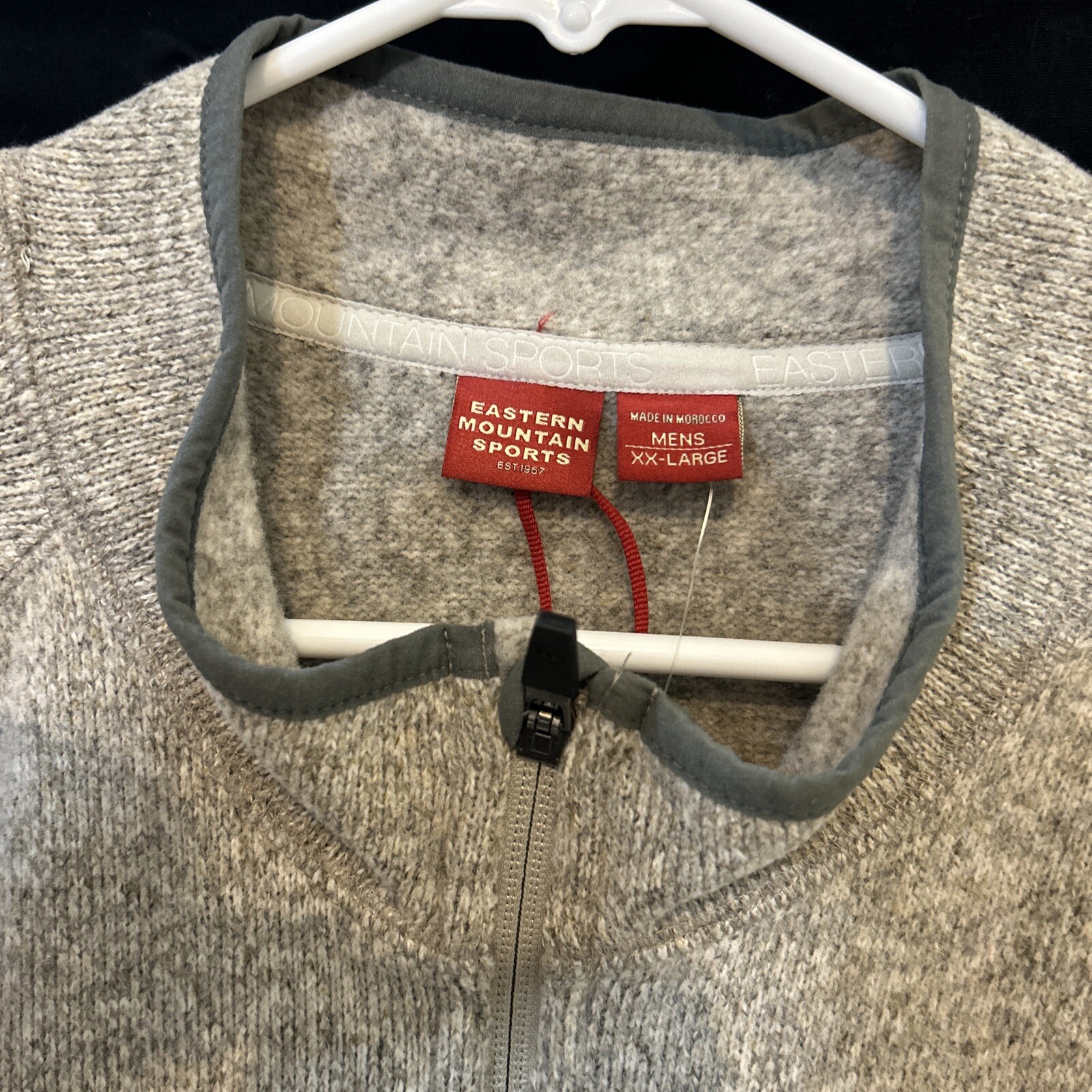 NWT Eastern Mountain Mens XXL Sports Fleece Lined Rugby 1/4 Zip Beige/grey gallery
