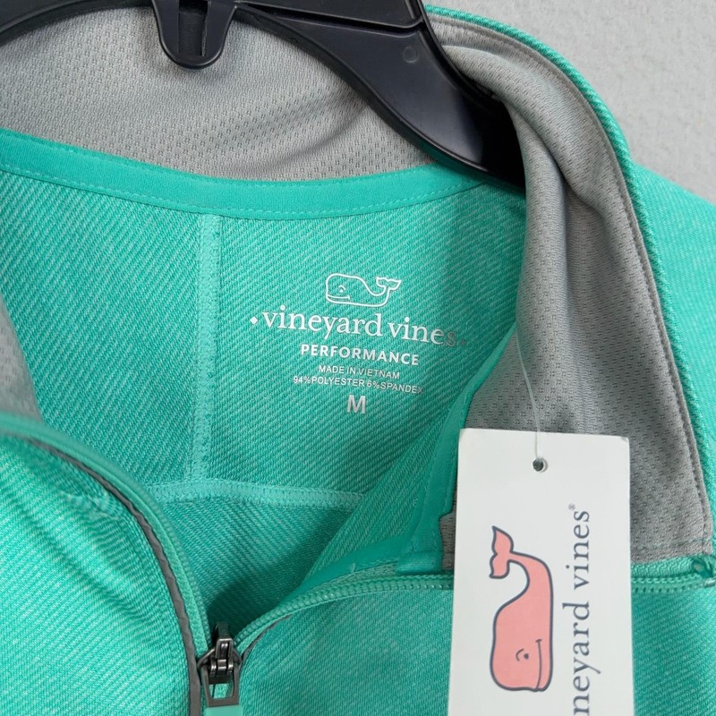 Vineyard Vines Pullover Men Medium Blue Aqua Performance Half Zip Golf NWT gallery