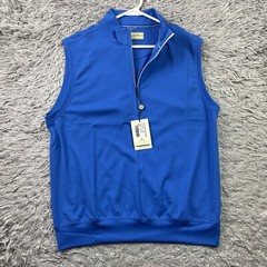 Donald Ross Golf Vest Performance Fairway 1/2 Zip Small Blue New
