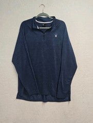 Spyder 1/4 Zip Shirt Men’s 2XL Blue Long Sleeve Active Pullover Lightweight