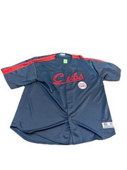 Mens TrueFan MLB Chicago Cubs ButtonUp Throwback Baseball Jersey Size XX-L. 440