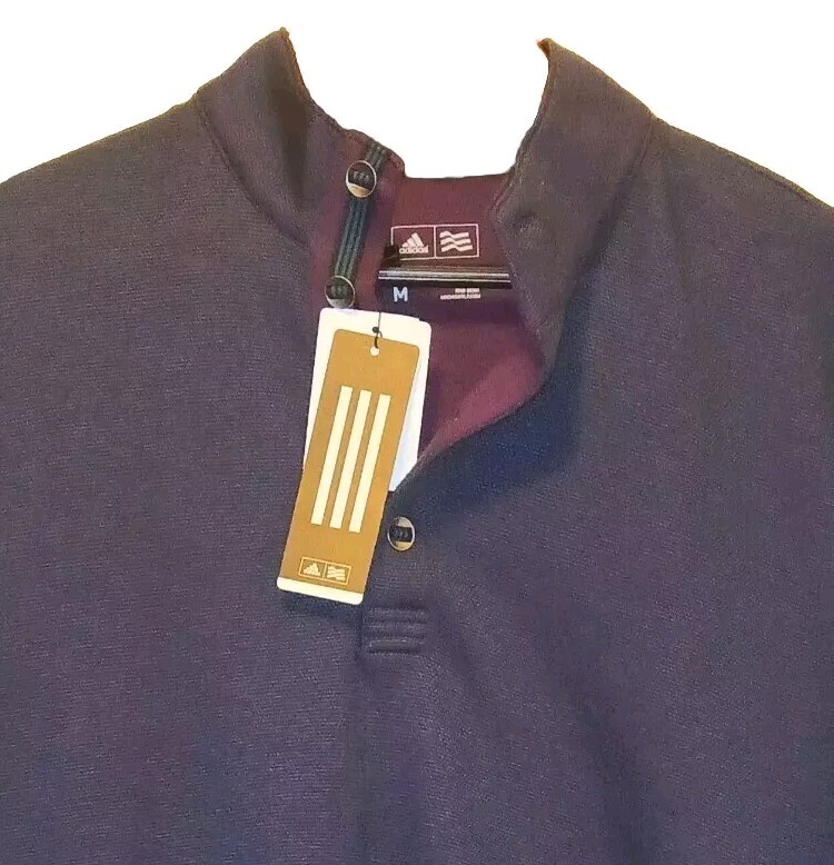 New Adidas Golf Navy/Blue Microdot Fusion 4 Button Pullover Men's Medium gallery