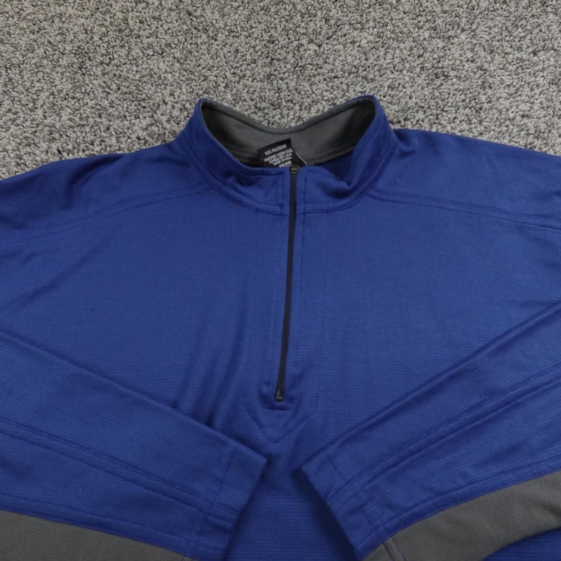 PrAna Pullover Mens M Blue 1/4 Zip Baselayer Shirt Sweatshirt Hiking Outdoor USA gallery