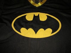 Batman DC Comics #1 V Neck Jersey T Shirt Sz L Dark Knight Super Hero Movies