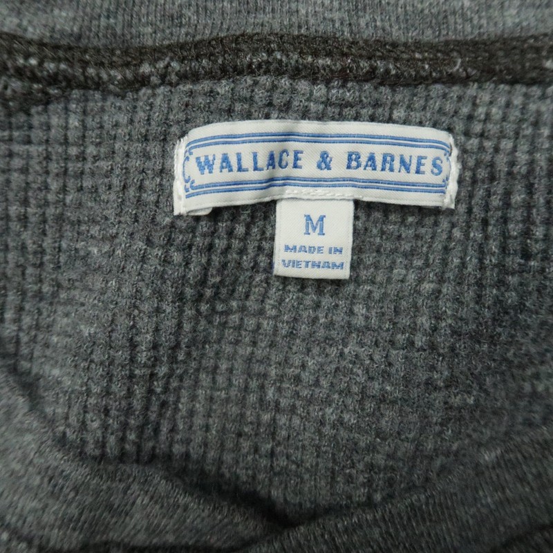 Wallace & Barnes Shirt Mens Extra Small Gray Thermal Henley Waffle Knit J Crew gallery