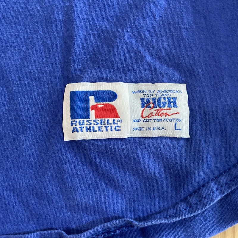 Vintage Russell Athletic 100% High Cotton Made In USA Tank Top Large Blank 90s gallery