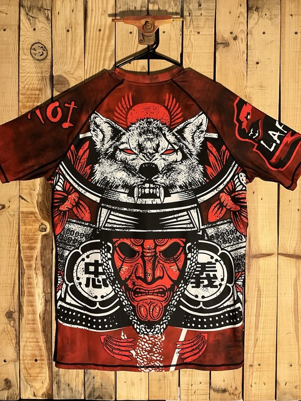 Lafroi Warrior Burst Wolf Shogun MMA Compression Shirt BJJ Rash Gaurd Men’s XXL gallery