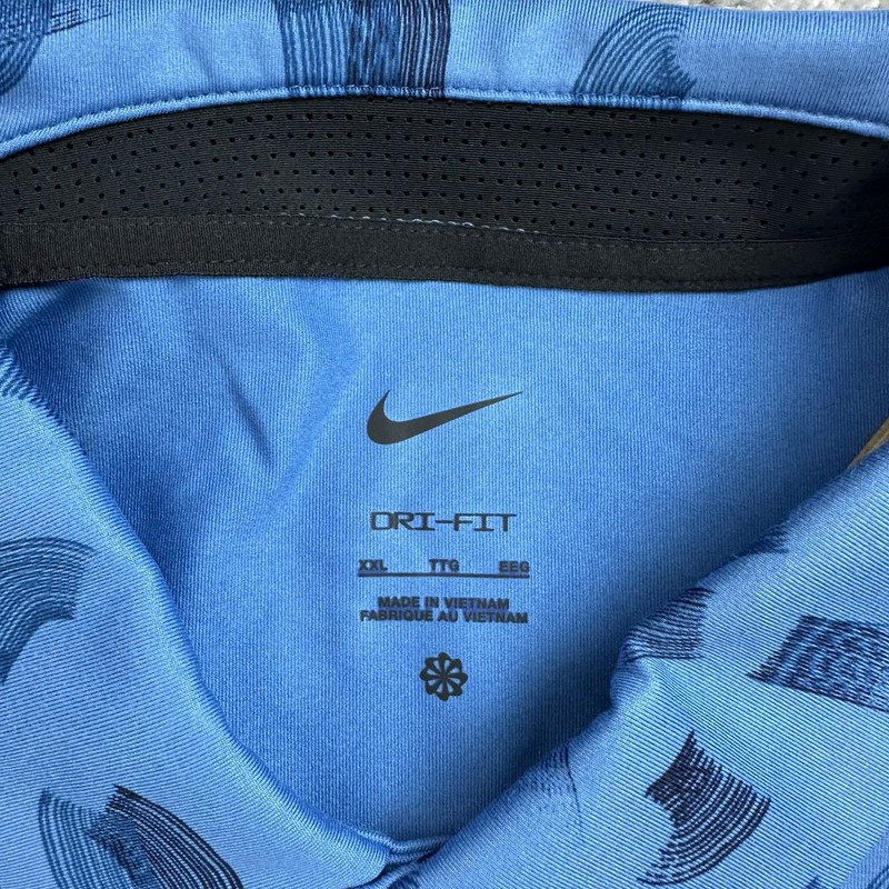 Nike Dri-Fit Tour Golf Polo Shirt Mens Size XXL Blue White AOP FD5739-402 gallery