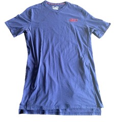 Under Armour Steph Curry V-Neck Short Sleeve Long T-Shirt Pockets Blue M Fitted