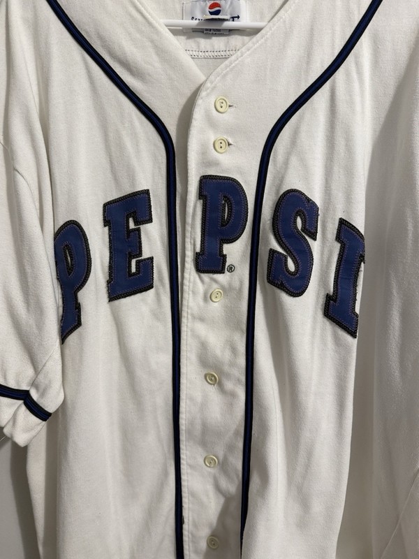 Vintage Pepsi Generation Next Throwback Baseball Jersey Size L/XL White gallery