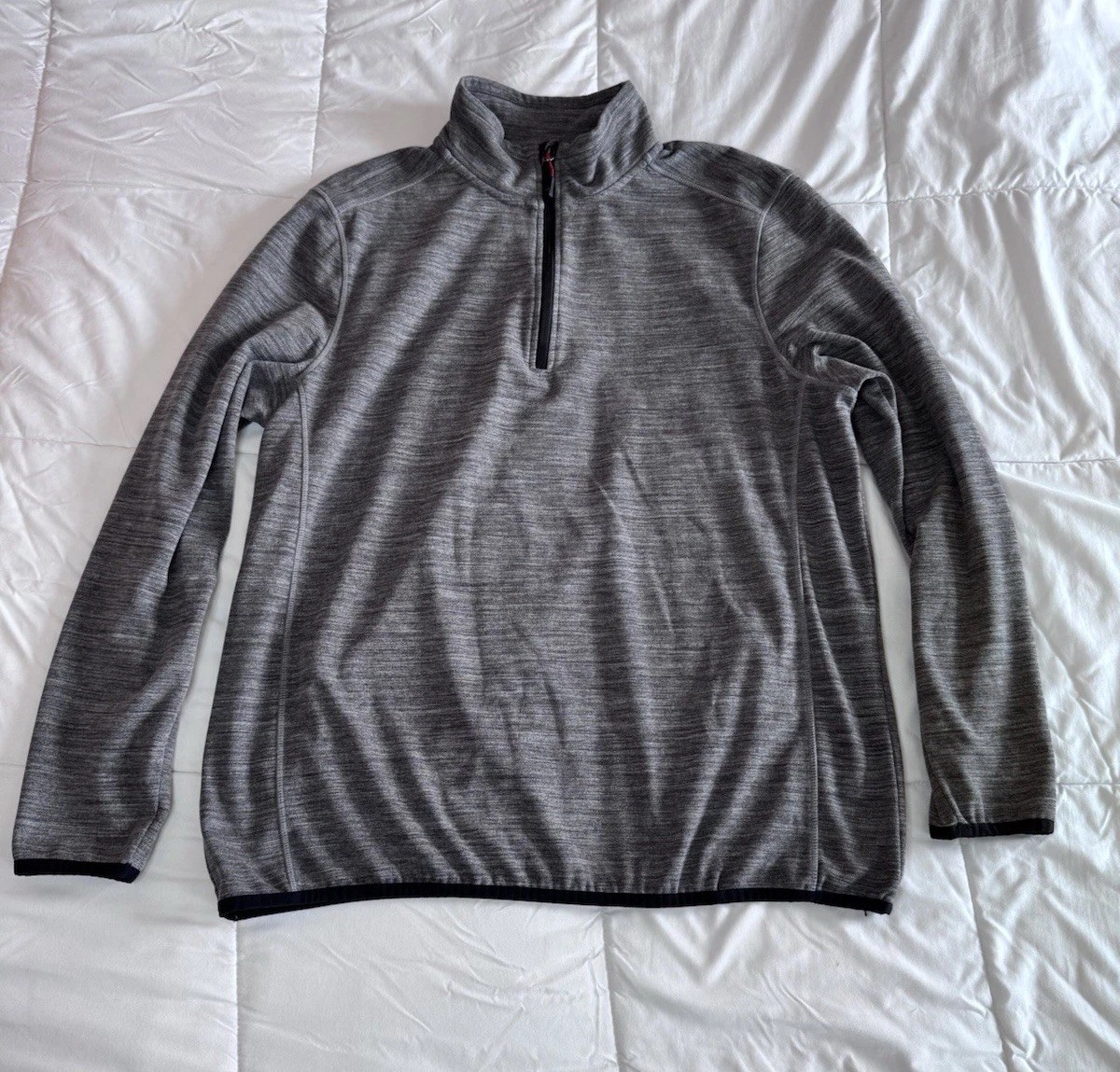 Avalanche Men's Quarter Zip Top Stand Up Pullover Size Large Gray Soft EUC gallery