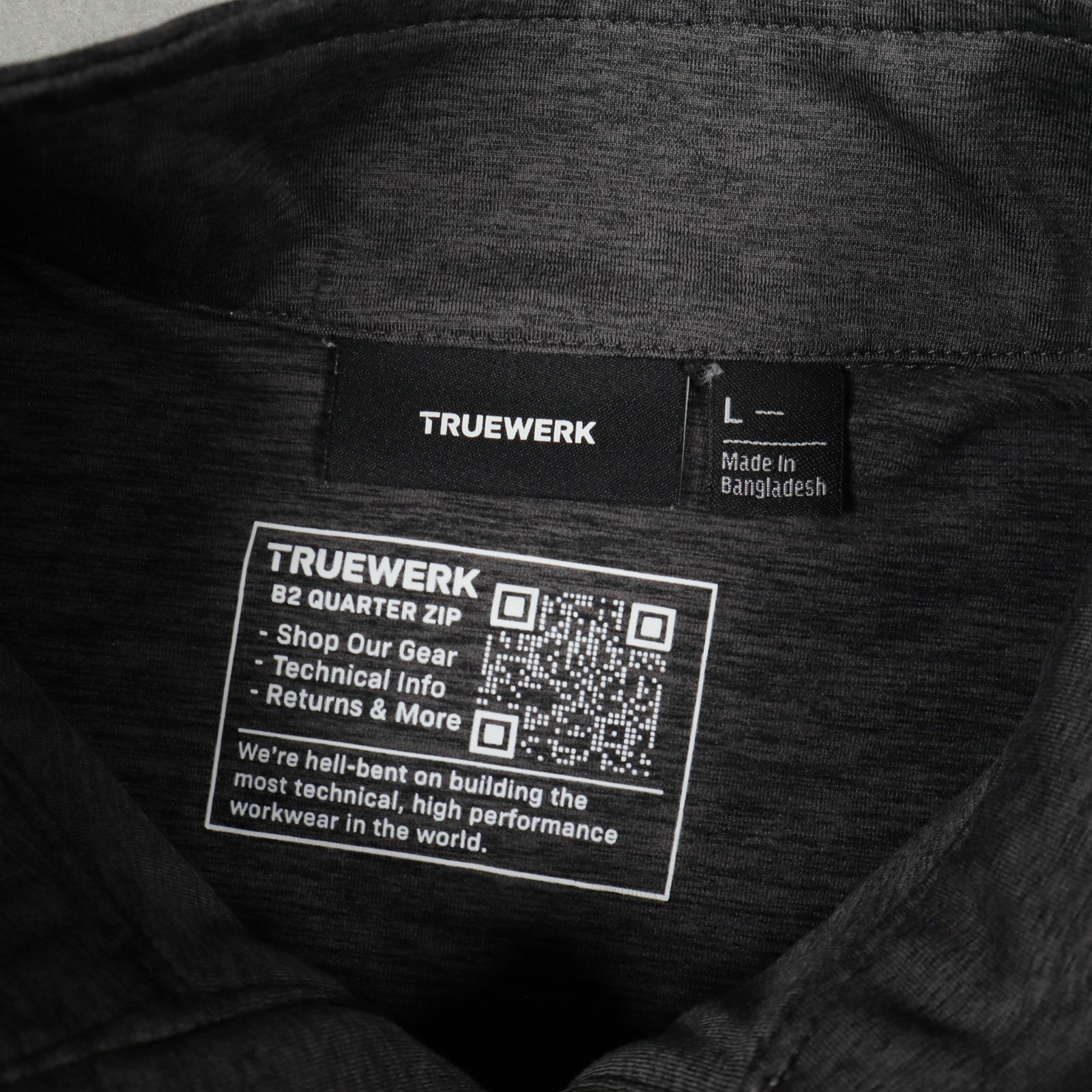 Truewerk B2 Quarter Zip Pullover Mens Large Gray Performance Workwear 1/4 gallery