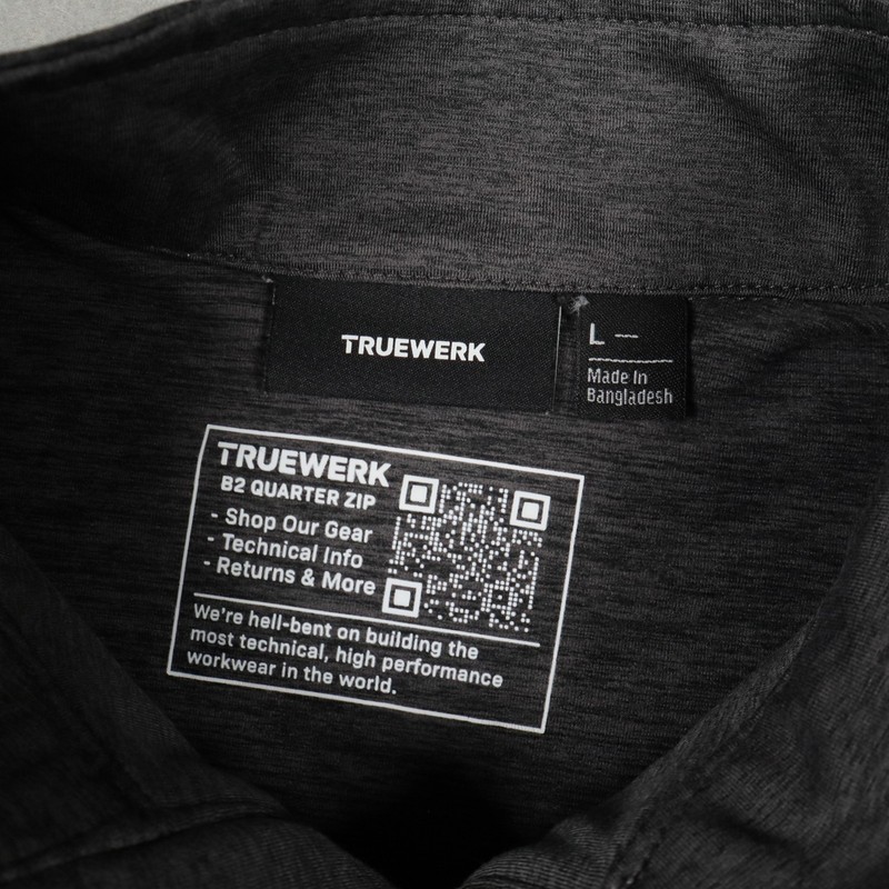 Truewerk B2 Quarter Zip Pullover Mens Large Gray Performance Workwear 1/4 gallery