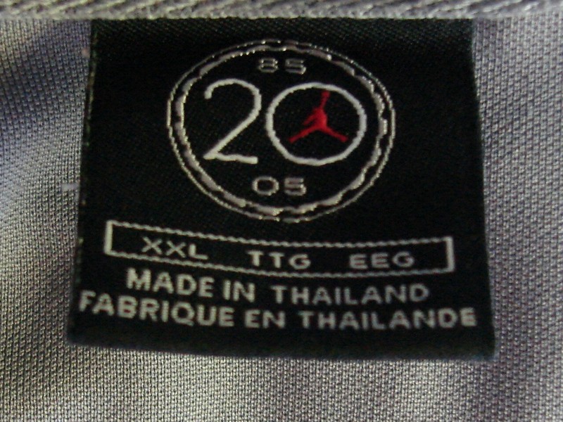 Jordan 20th Anniversary Solid Gray #50, 1985-05 Jersey Men's Size 2XL Jumpman gallery