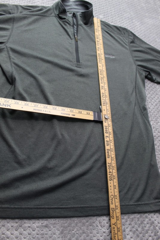 Columbia Field Gear Pullover Mens Large Gray/Green Quarter Zip Omni-Dry Shirt gallery