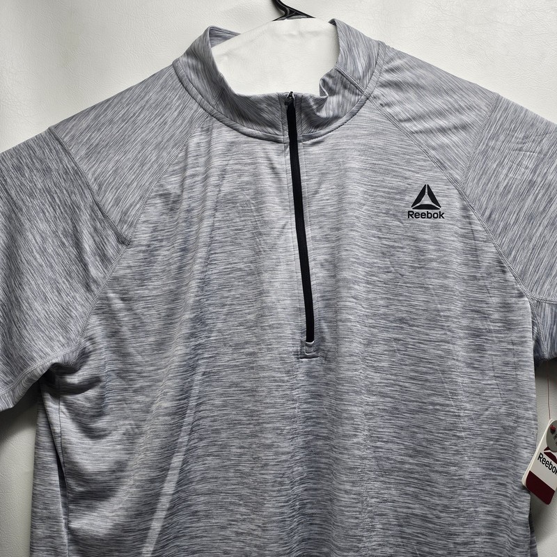 Reebok 1/4 Zip Performance Pullover Men’s 2XL Gray Trail Sleet Heather NWT Moist gallery