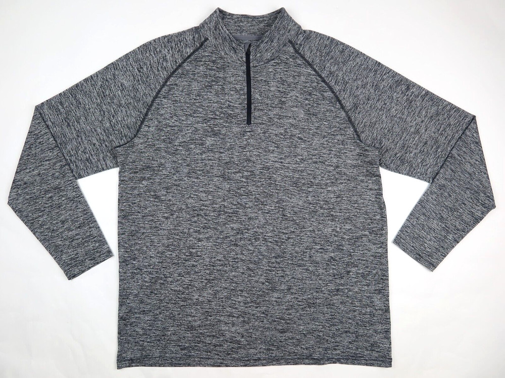 Under Armour Men’s Tech 1/4 Zip Lightweight Pullover Black / Graphite LARGE