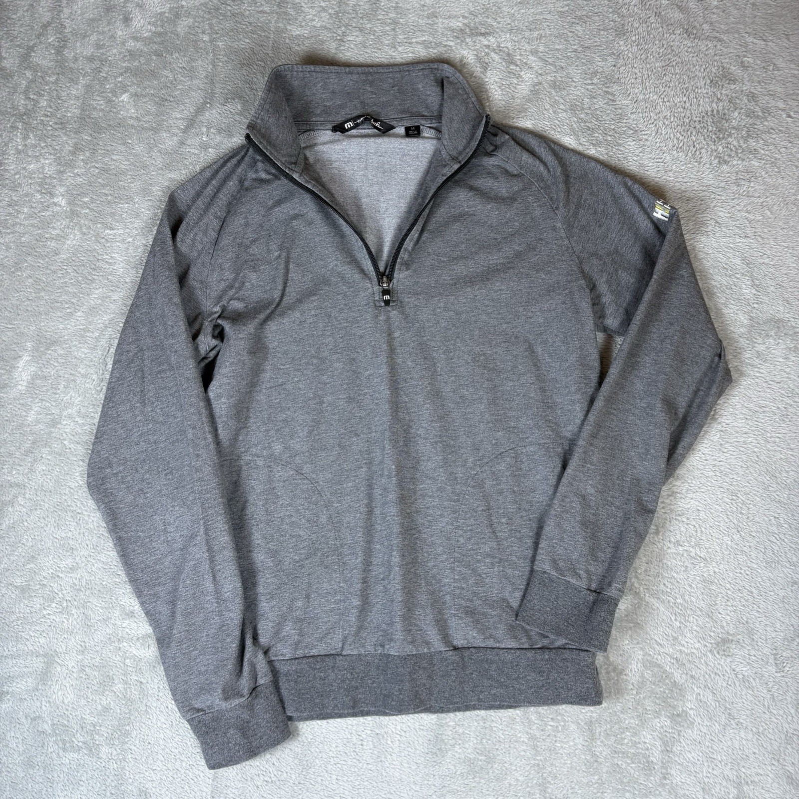 Travis Mathew Shirt Mens Medium Gray Golf 1/4 Zip Long Sleeve Golfing Outdoors gallery