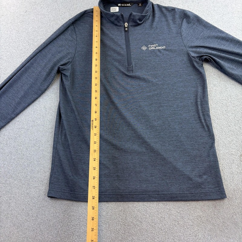 Travis Mathew Pullover Mens Medium Blue Quarter Zip Embroidered Long Sleeve gallery