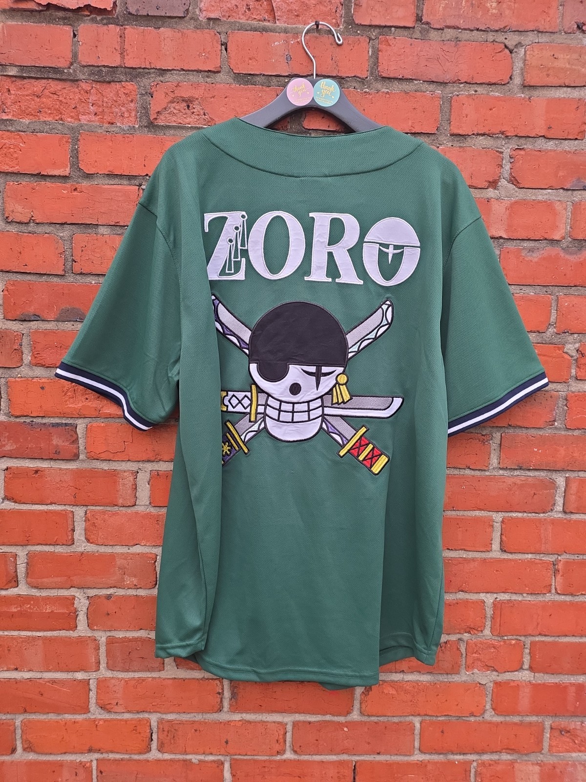 One Piece Straw Hat Crew Roronoa Zoro Baseball Jersey 2X NWT (RS) gallery