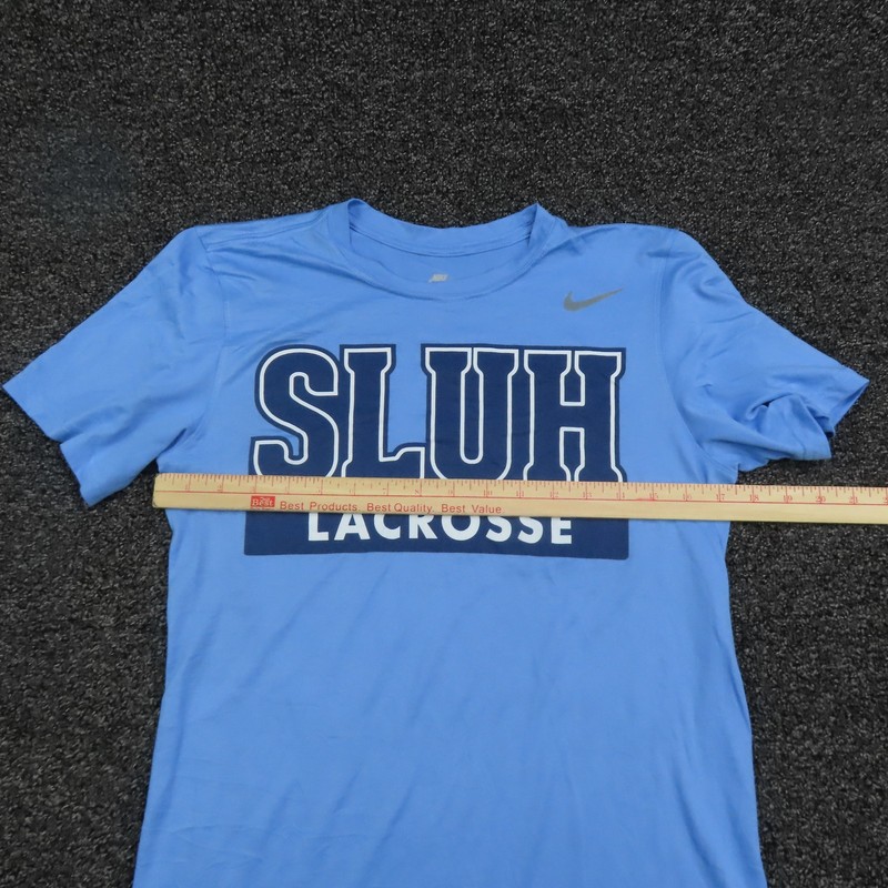Nike Shirt Mens Small Blue Dri-FIT Lacrosse Athletic Tee Breathable Gym gallery