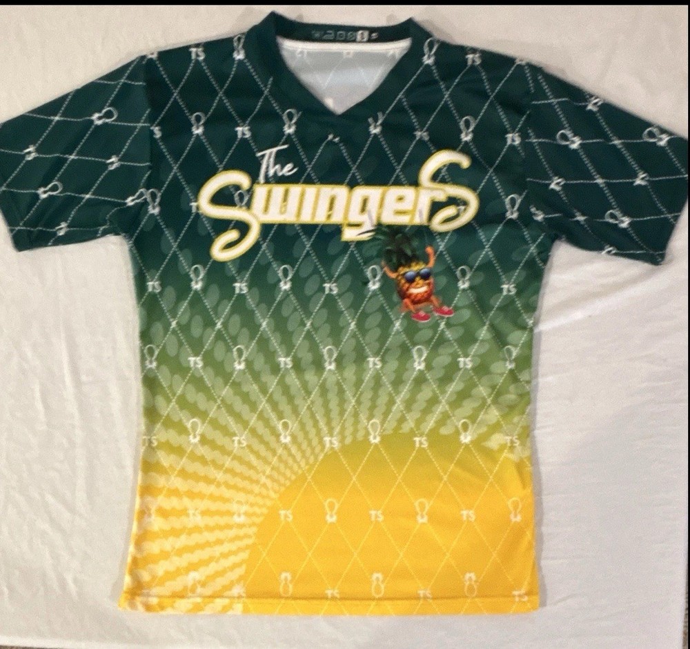 ALT Swingers Kinky Adult Sexy Jersey,Size Men’s L, Grn/Ylw Upside down Pineapple