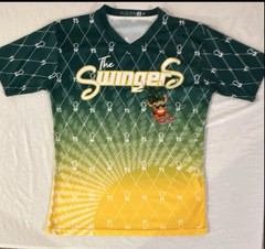 ALT Swingers Kinky Adult Sexy Jersey,Size Men’s L, Grn/Ylw Upside down Pineapple