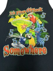 Maritaville It’s 5 O’Clock Some Where Navy Blue Tank Top Sz S