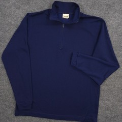 Vintage LL Bean 1/4 Zip Mens M Navy Blue Lightweight Outdoor Hiking Made In USA