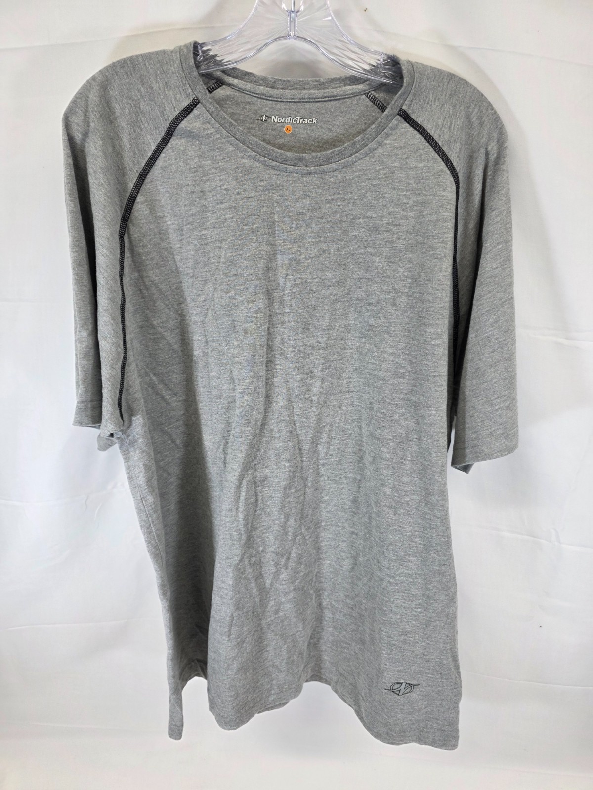 NordicTrack Mens XL Gray Raglan Short Sleeve Activewear Performance T-Shirt gallery