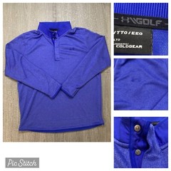 Under Armour Golf Sweater 1/4 Snap Storm Mock Blue Mens 2XL Water Resistant Knit