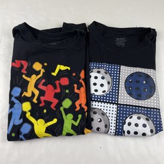 Pickleball Graphic T-shirts Lot Of 2 Men’s XL Cotton Black Short Sleeve Gildan
