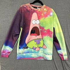 Patrick Star Galaxy Sweatshirt Size XL SpongeBob Full Art Mr. 1991 inc & Miss Go