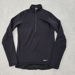 REI 1/4 Zip Pullover Mens Medium Tall Black Logo Performance