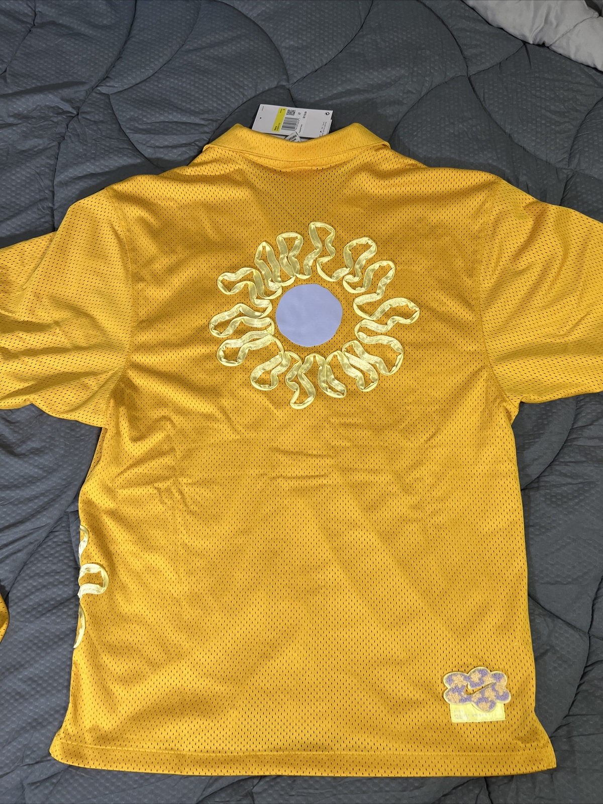 NWT Nike Uphoria Project Button Up Mesh Short Sleeve Shirt DV9676-743 Yellow S gallery