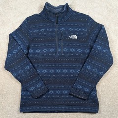 The North Face Pullover Mens Large Blue Fair Isle Aztec 1/4 Zip Tsillan Fleece