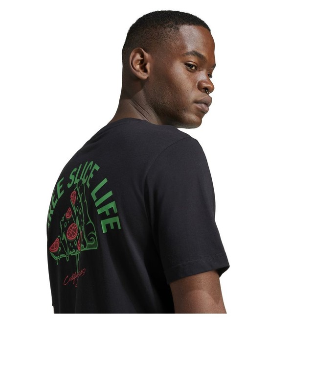 Unisex Adidas Black Lounge Pizza Graphic Casual T Shirt gallery
