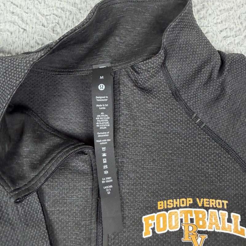 Lululemon Metal Vent Tech 1/2 Zip 2.0 Mens Medium Charcoal Black Athletic Preppy gallery