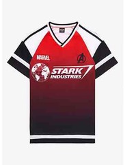 Our Universe Iron Man Stark Industries 63 Men’s Soccer Jersey Size M Box Lunch