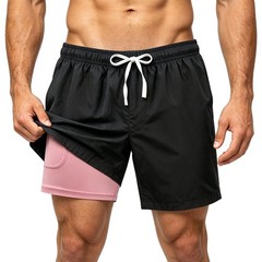 Men’s Workout Running Shorts, 2 in 1 Quick Dry Lightweight Gym Athletic Short…