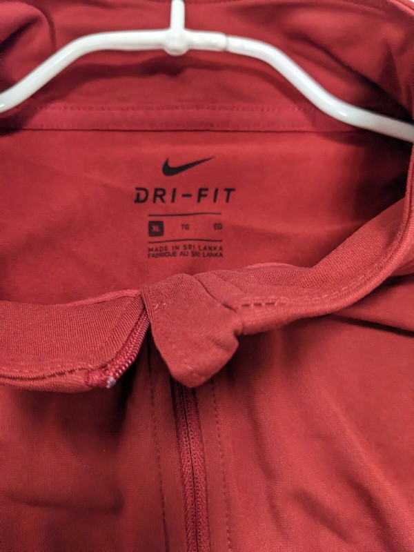 NIKE MEN'S XL DRI FIT SEC M UA COACH RED MOCK NECK QUARTER ZIP LONG SLEEVE gallery