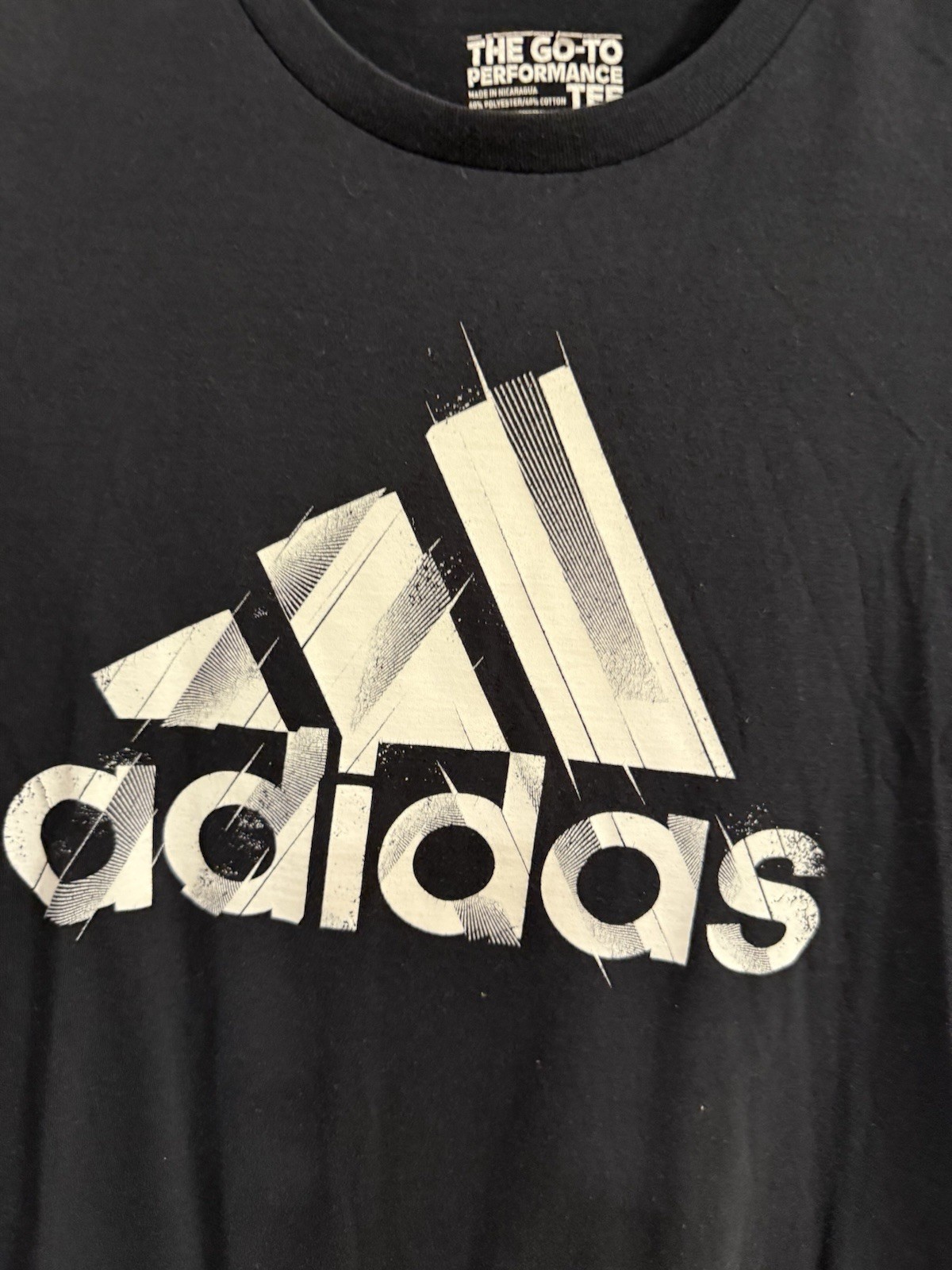 adidas Climalite The Go-To Performance Tee Men’s L Black Short Sleeve Crew Logo gallery