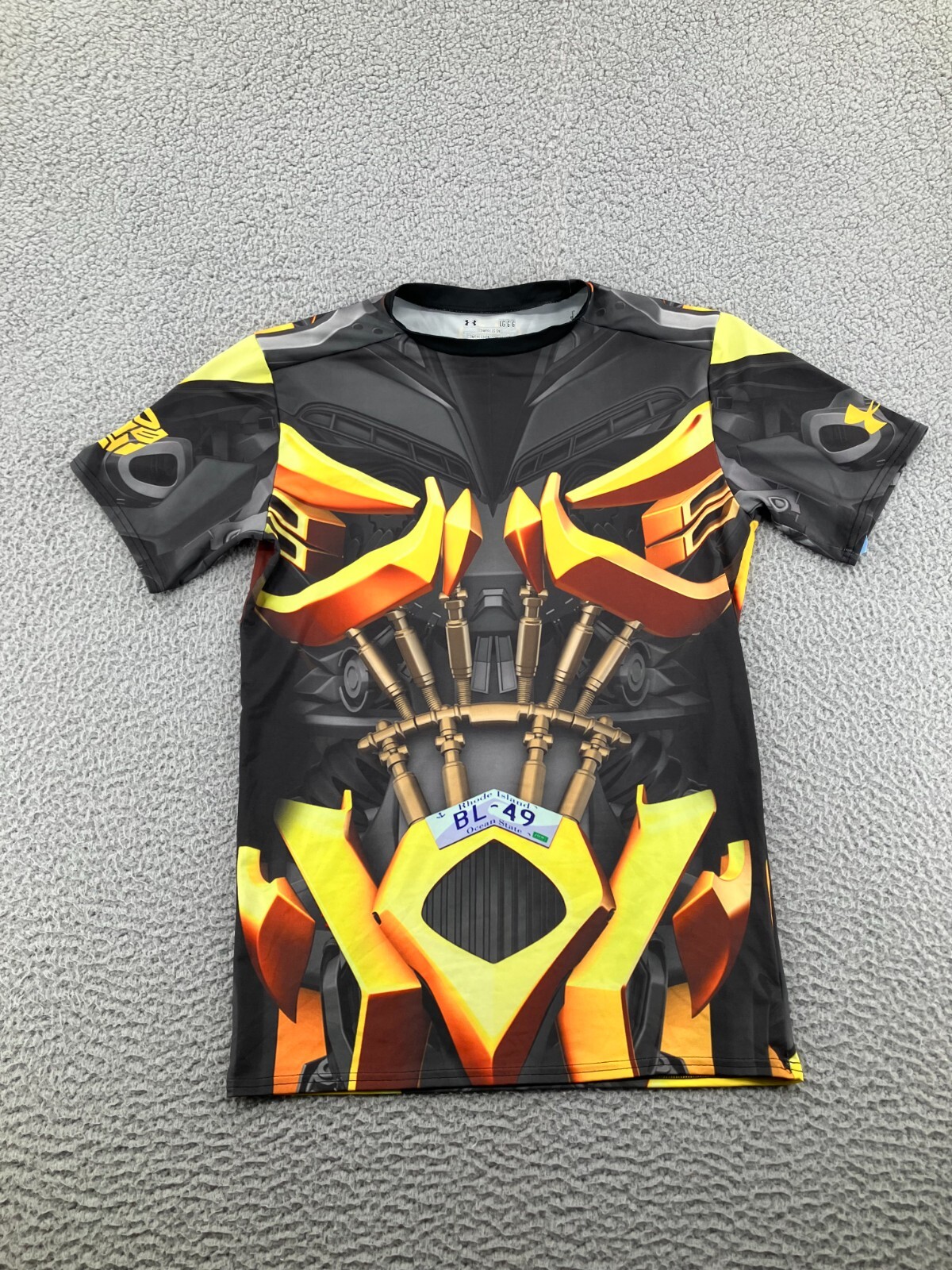 Under Armour Shirt Mens Large Gray Transformers Bumblebee Heatgear Authentic Tee gallery