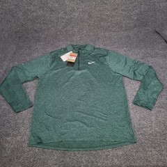 Nike Shirt Mens Large Vintage Green Zip Long Sleeve Element Running Pullover UPF