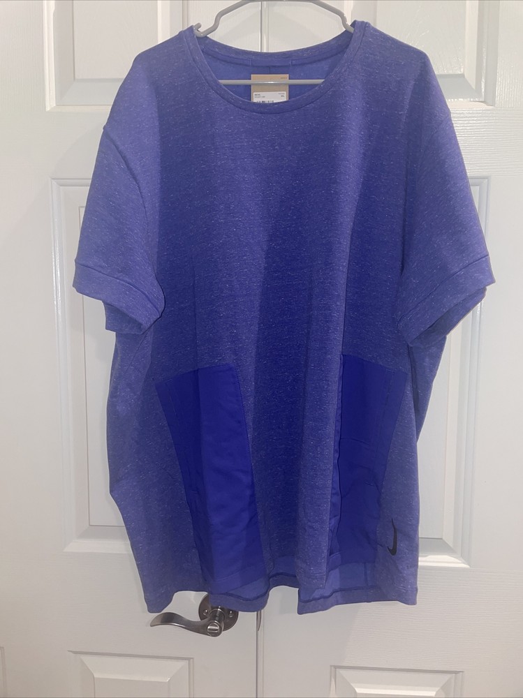 Nike Yoga Mens Dri-FIT Short Sleeve Top DH1927-499 Mens Nwt Medium