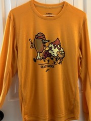Brooks Feast Mode Mens L/S Performance Running Shirt SM Yellow Thanksgiving