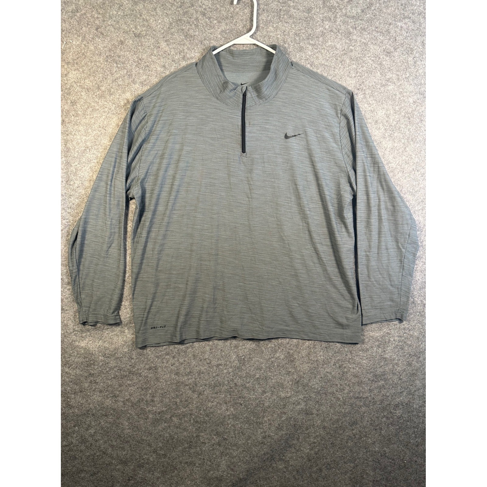 Nike Dri-FIT Mens XXL 1/4 Zip Pullover Heather Grey Active Top 940177-065 gallery