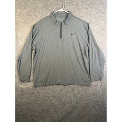 Nike Dri-FIT Mens XXL 1/4 Zip Pullover Heather Grey Active Top 940177-065