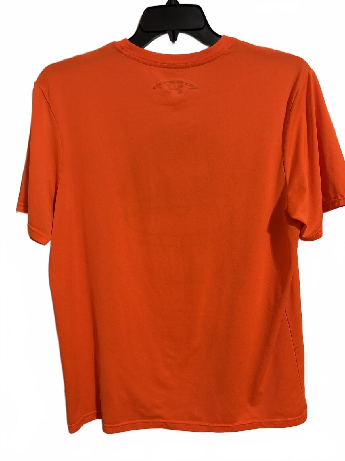 Under Armour Mens L Orange "Distressed" Football Helmet Graphic Short Sleeve Tee gallery