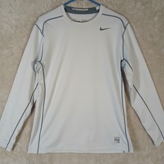 Nike Pro Combat Hyperwarm Mens White Long Sleeve Fitted Base Layer Top Shirt L